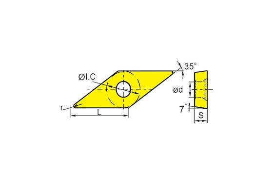 Вставка с высокой точностью VCMT CNC с углом 35° V и углом 7° C для высокотемпературной резки сплавов
