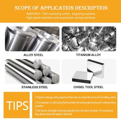 35° Угол спирали 0,6um Размер зерна 1-12 мм Диаметр резки Вольфрамовый карбид конечный мельчик для станковой обработки