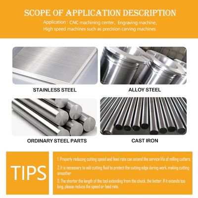 Твердосплавная концевая фреза из карбида вольфрама с 4 канавками, твердостью 70° HRC, с покрытием Alnovz3, специально разработанная для фрезерования нержавеющей стали на станках с ЧПУ