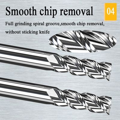 мельницы торцевой фрезы торцевой фрезы Hrc55 карбида вольфрама CNC 1mm алюминиевые отрезали инструмент